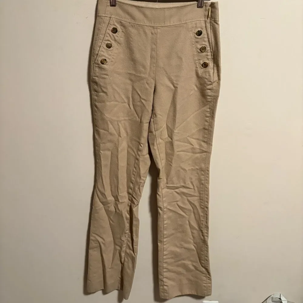 Kate Spade Khaki Beige Pull On 3-Button Pants- Size 4